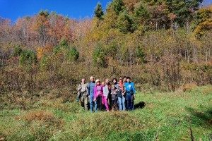 Halyna Falfushynska with the colleagues from the University of North Carolina at Charlotte holidaying in the Appalachians, on 15.10.2015. This day , accordingt o the official NC surveillance service had the maximum leaf color dislay.